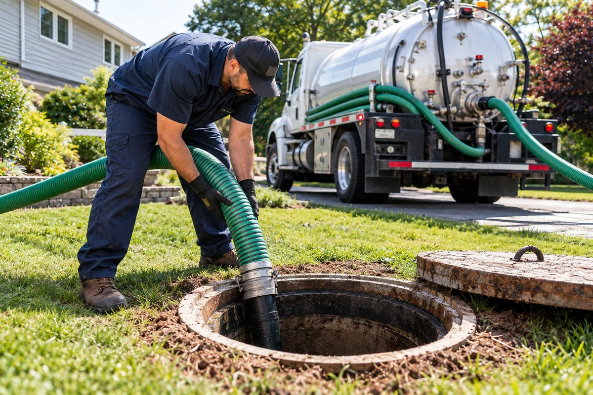 Close view of inspection monitor showing the inside of a septic inlet or service line in Covington, KY